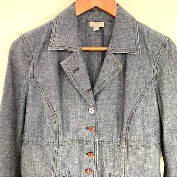 J. Jill  fitted jacket / blazer, 💯 cotton denim - Picture 4 of 13